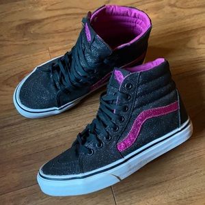 black glitter vans high tops